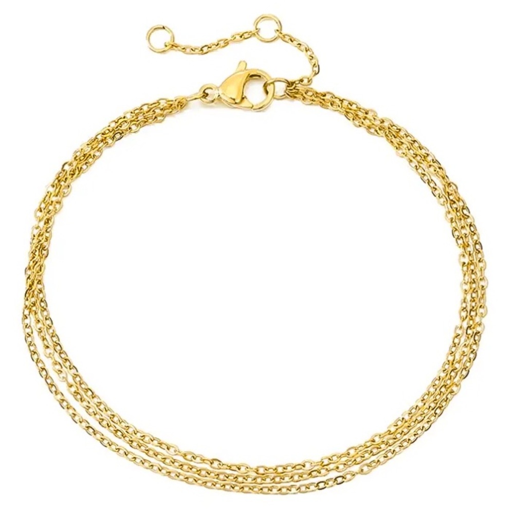 ⚜️𝟯𝟬%𝗢𝗙𝗙 𝗯𝘂𝗻𝗱𝗹𝗲𝘀 𝟯+⚜️ NEW 3 Layered Stainless Steel Chain Bracelet - Picture 4 of 10